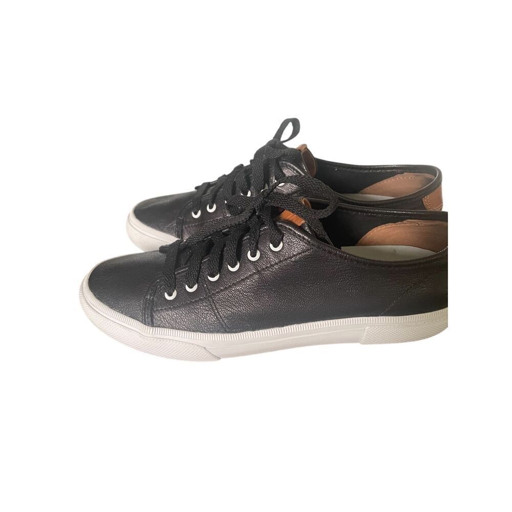 Frye Gia Low Lace Leather Sneakers Black Size 8M Casual